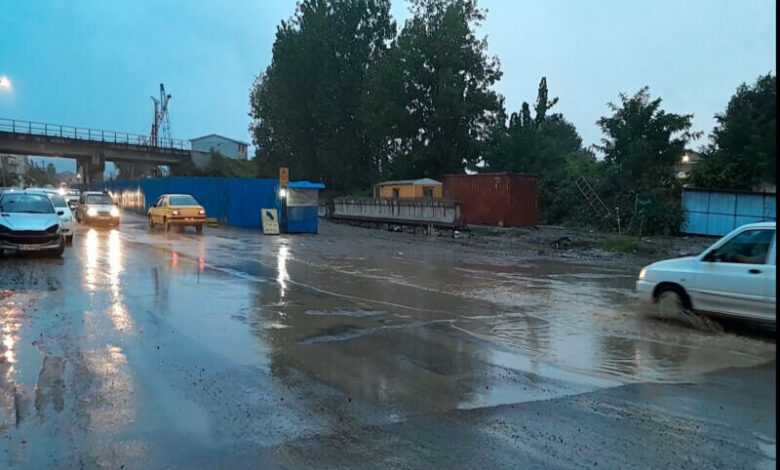 بارش شدید باران در  بندر آستارا