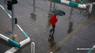 تصاویر بارش باران پاییزی در تهران
