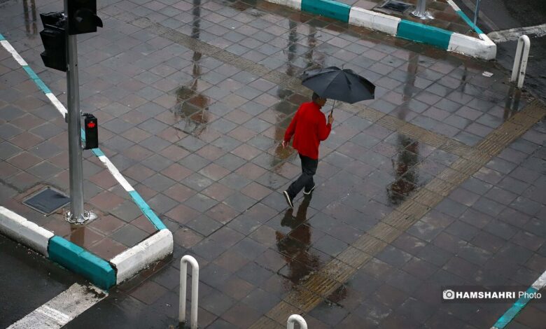 تصاویر بارش باران پاییزی در تهران