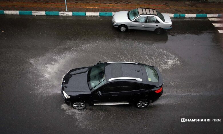 تصاویر بارش باران پاییزی در تهران