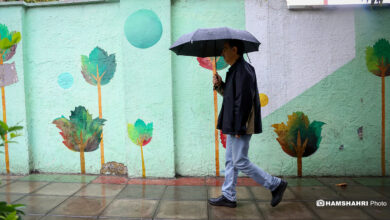 تصاویر بارش باران پاییزی در تهران