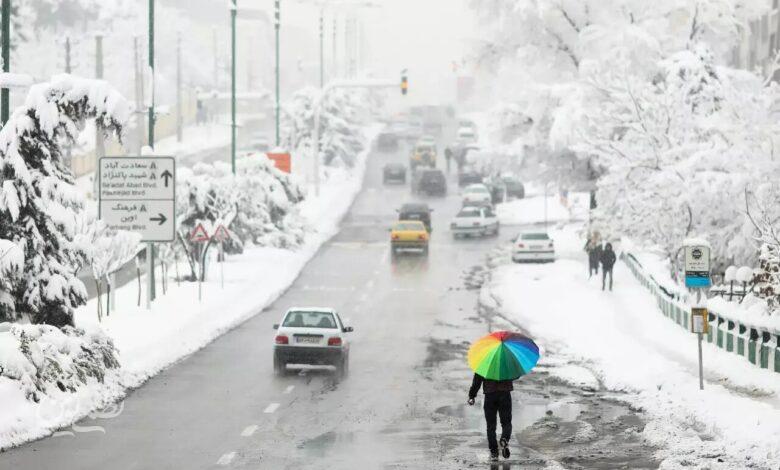 بارش برف - جاده