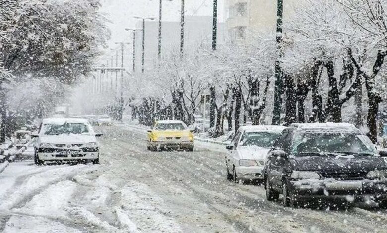 بارش برف - جاده