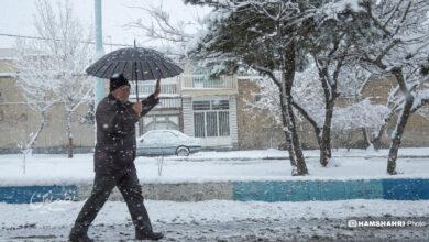 اولین برف زمستانی در اهر