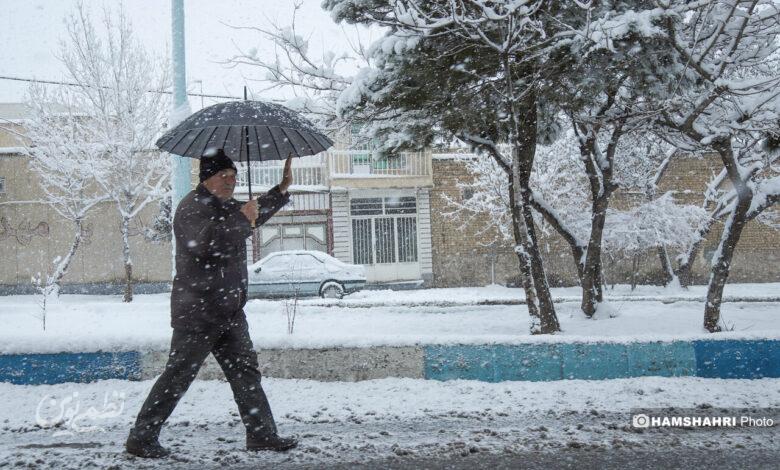 اولین برف زمستانی در اهر
