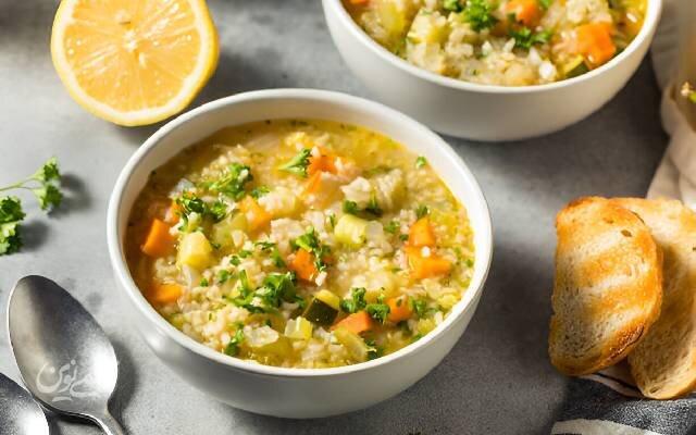 سوپ برنج و مرغ