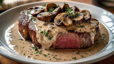 گوشت گوساله با سس قهوه