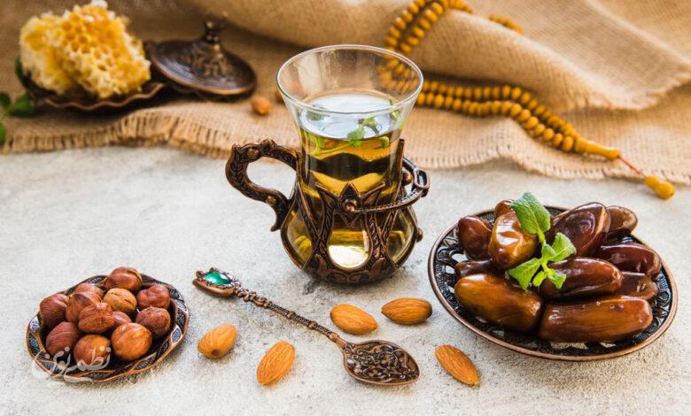 چای - خرما - غذا - سفره - غذاهای ماه رمضان افطاری - افطاری ساده و کم هزینه