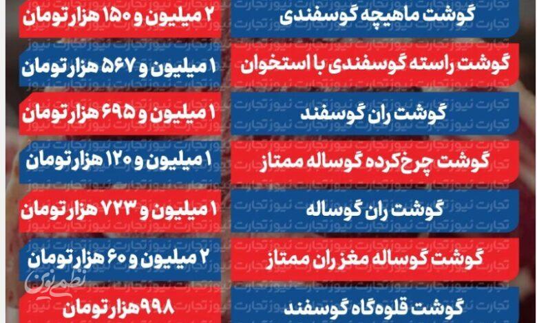 قیمت جدید گوشت قرمز امروز ۶ خرداد ۱۴۰۵