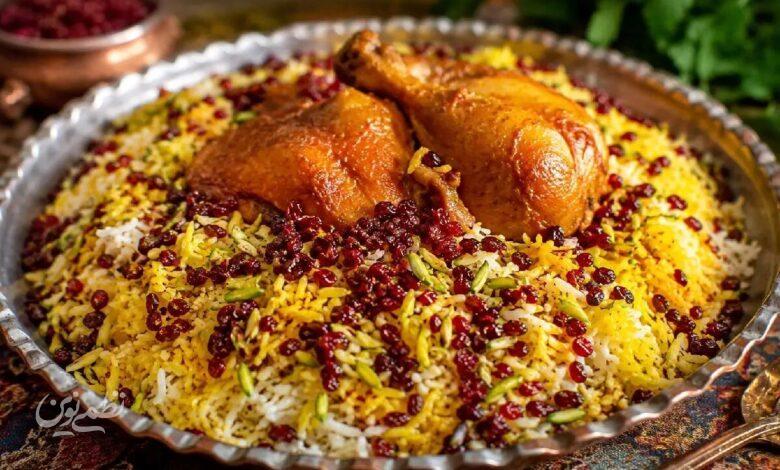 زرشک پلو با مرغ