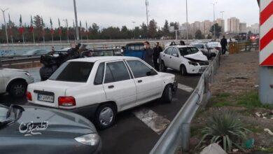 تصادف زنجیره ای کرج
